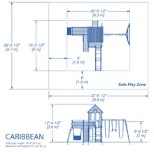 Load image into Gallery viewer, Caribbean Swing Set Metric Dimension
