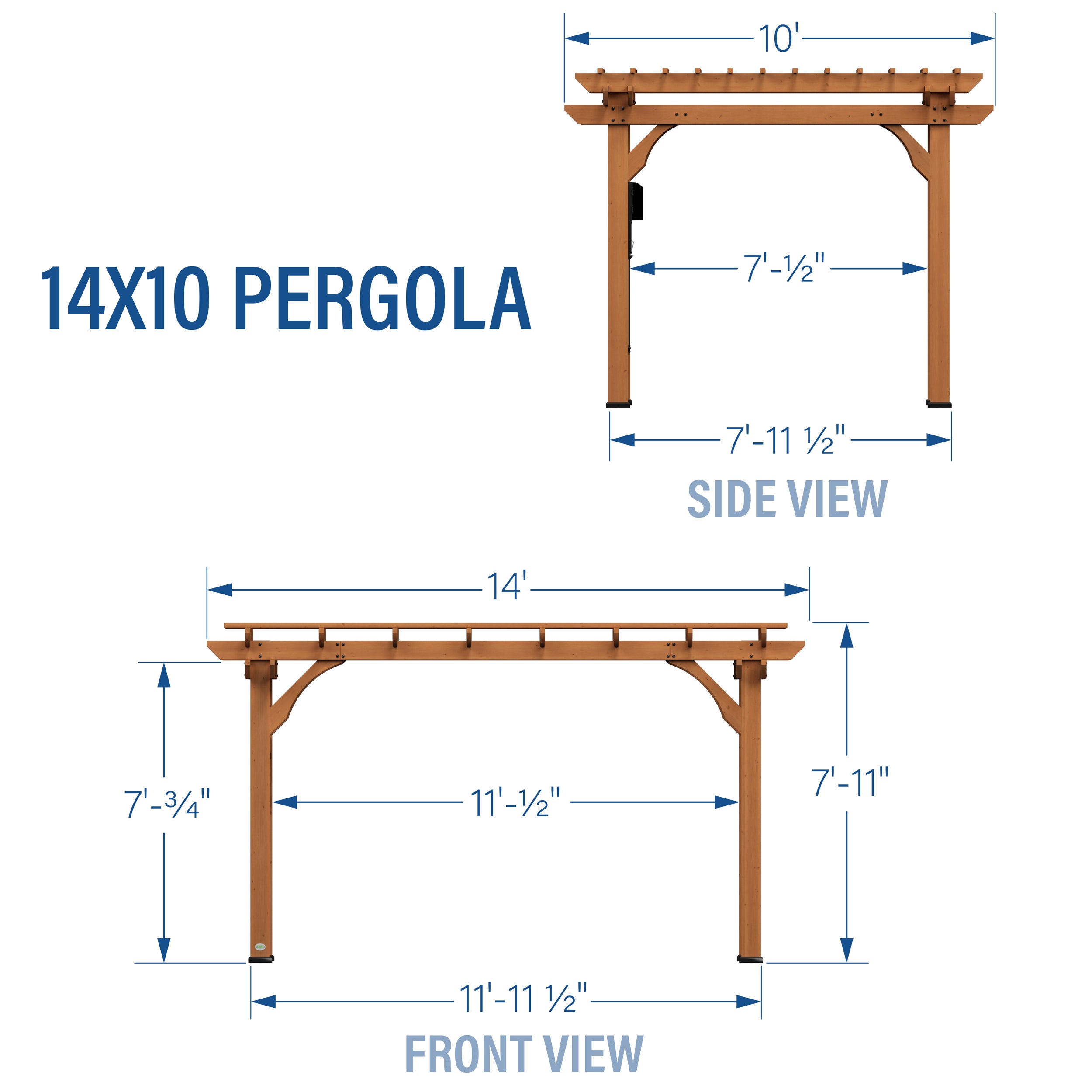 14x10 Pergola Imperial Diagram