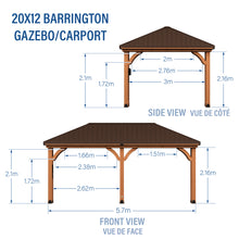 Load image into Gallery viewer, 6.1m x 3.7m Barrington Metric Dimensions in French
