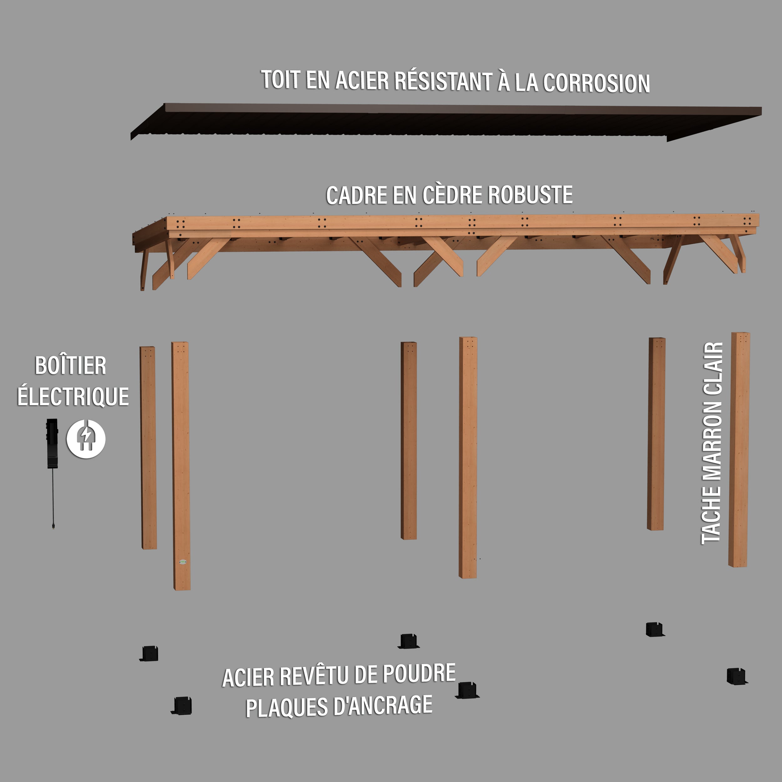 20x9.5 Arcadia Gazebo Exploded View_FR