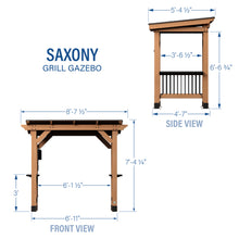 Load image into Gallery viewer, Saxony Grill Gazebo Imperial Dimensions
