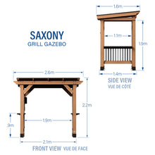 Load image into Gallery viewer, Saxony Grill Gazebo Metric Diagram
