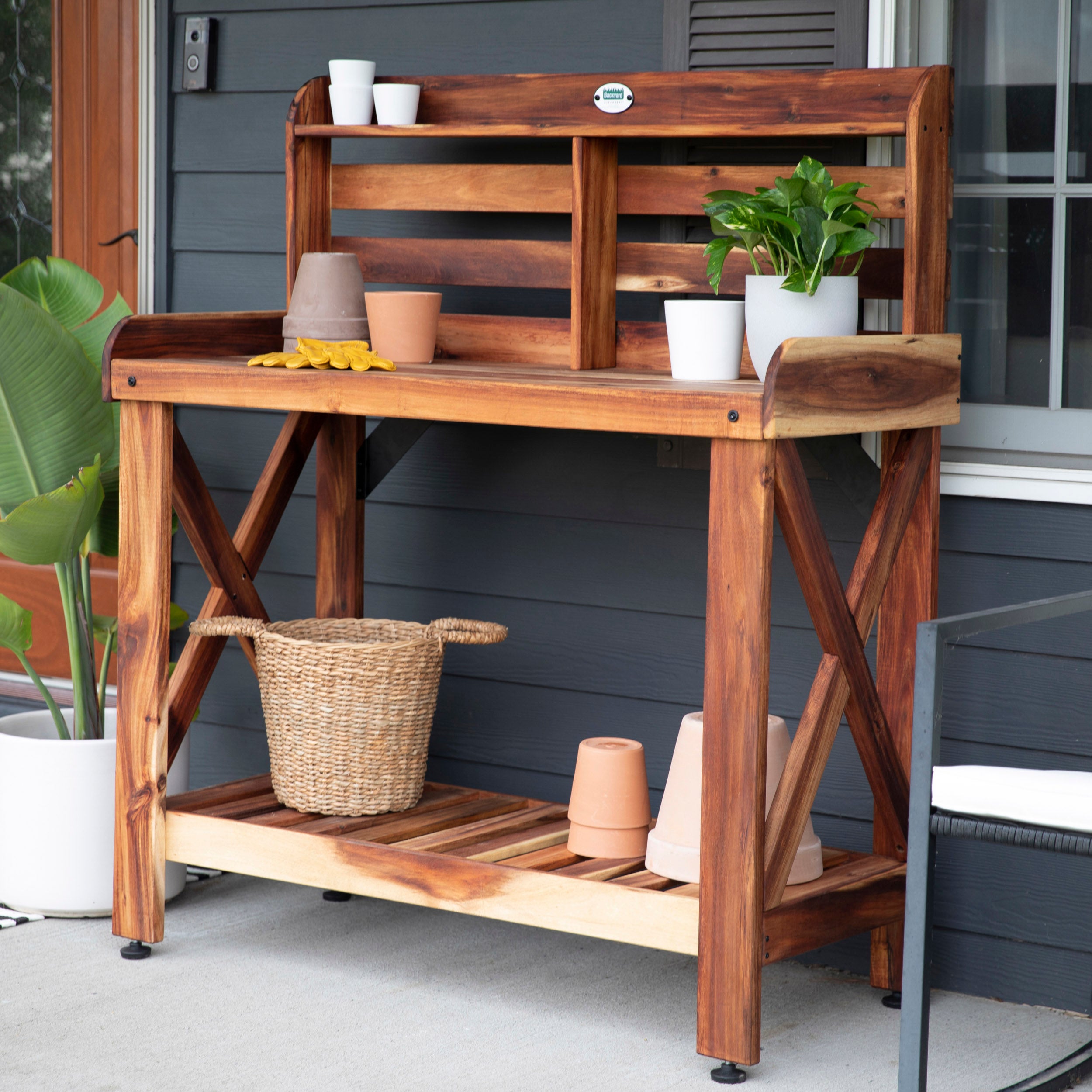 Outdoor Potting Table Acacia Wood