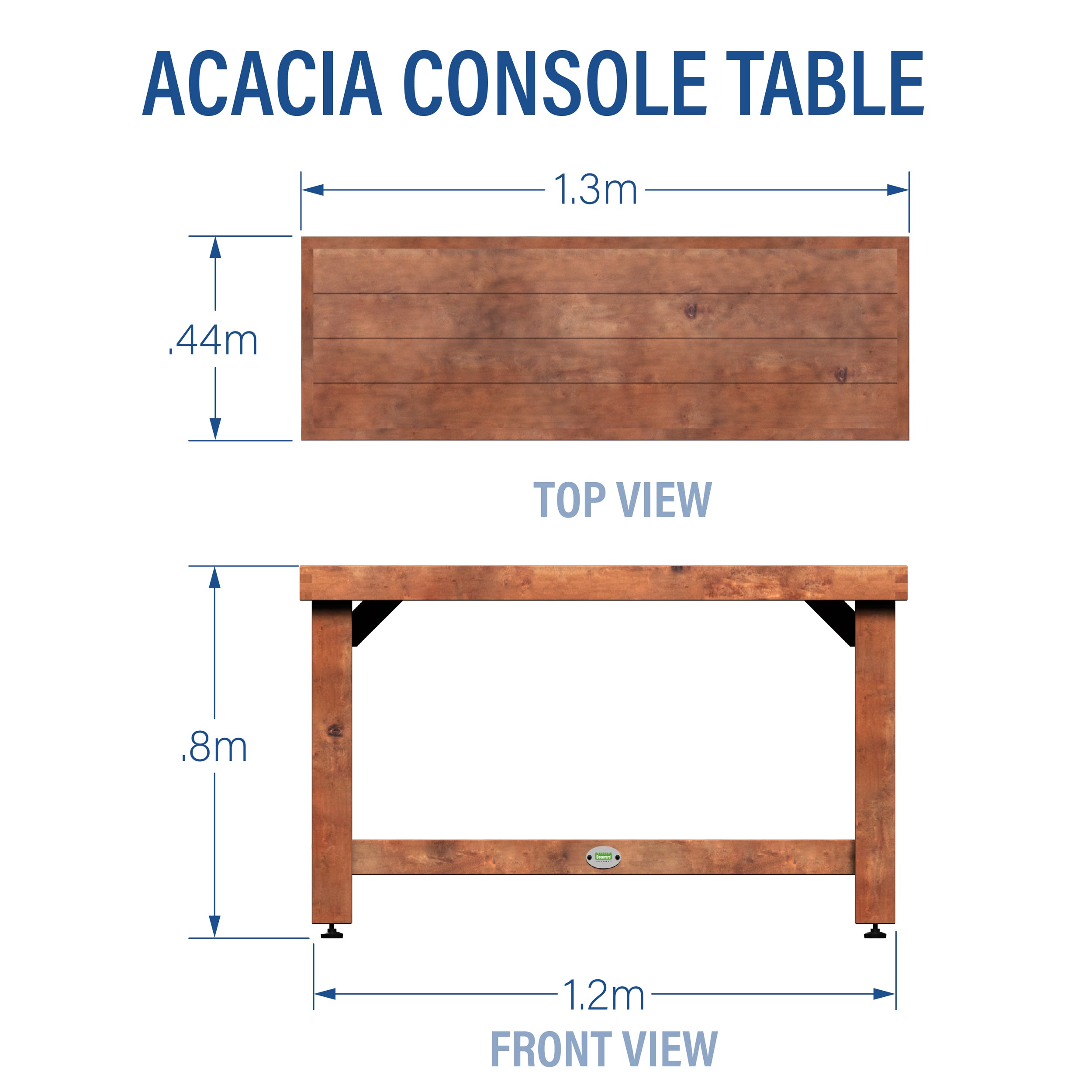 Console Table Metric Dimensions