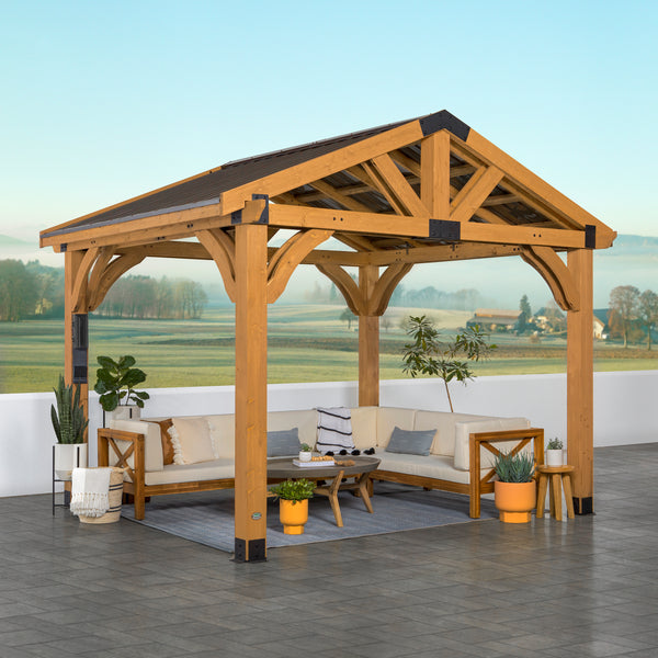 Gazebo Arlington de 3, 6 m x 3 m avec électricité (12 pi x 10 pi)