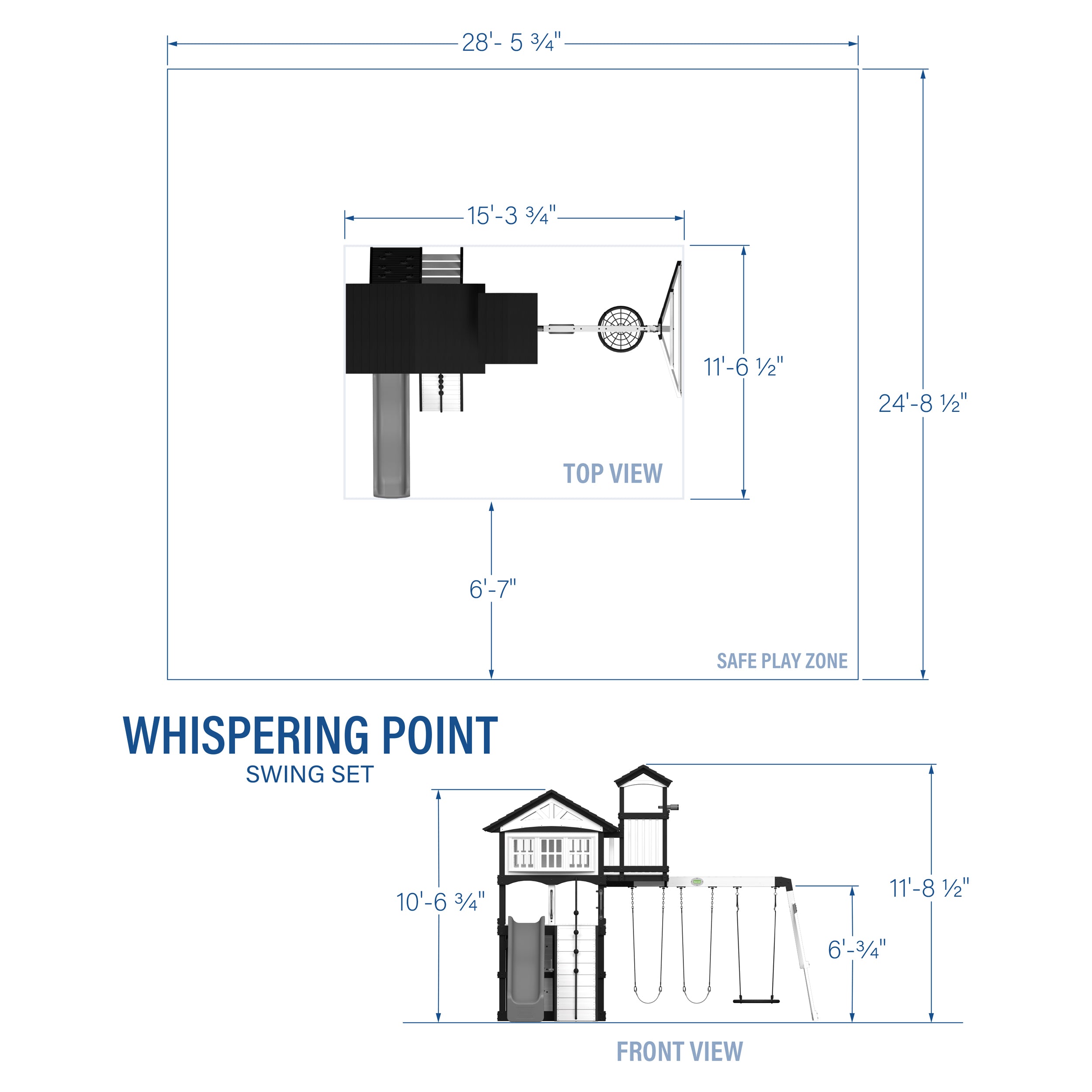 Whispering Point Diagram Inches