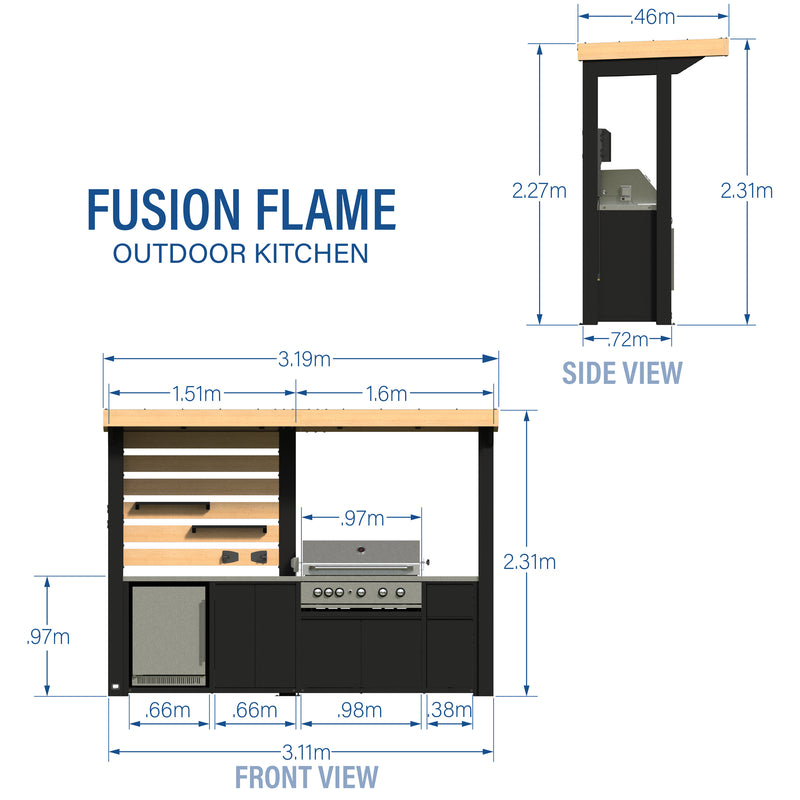 Fusion Flame Outdoor Kitchen specifications