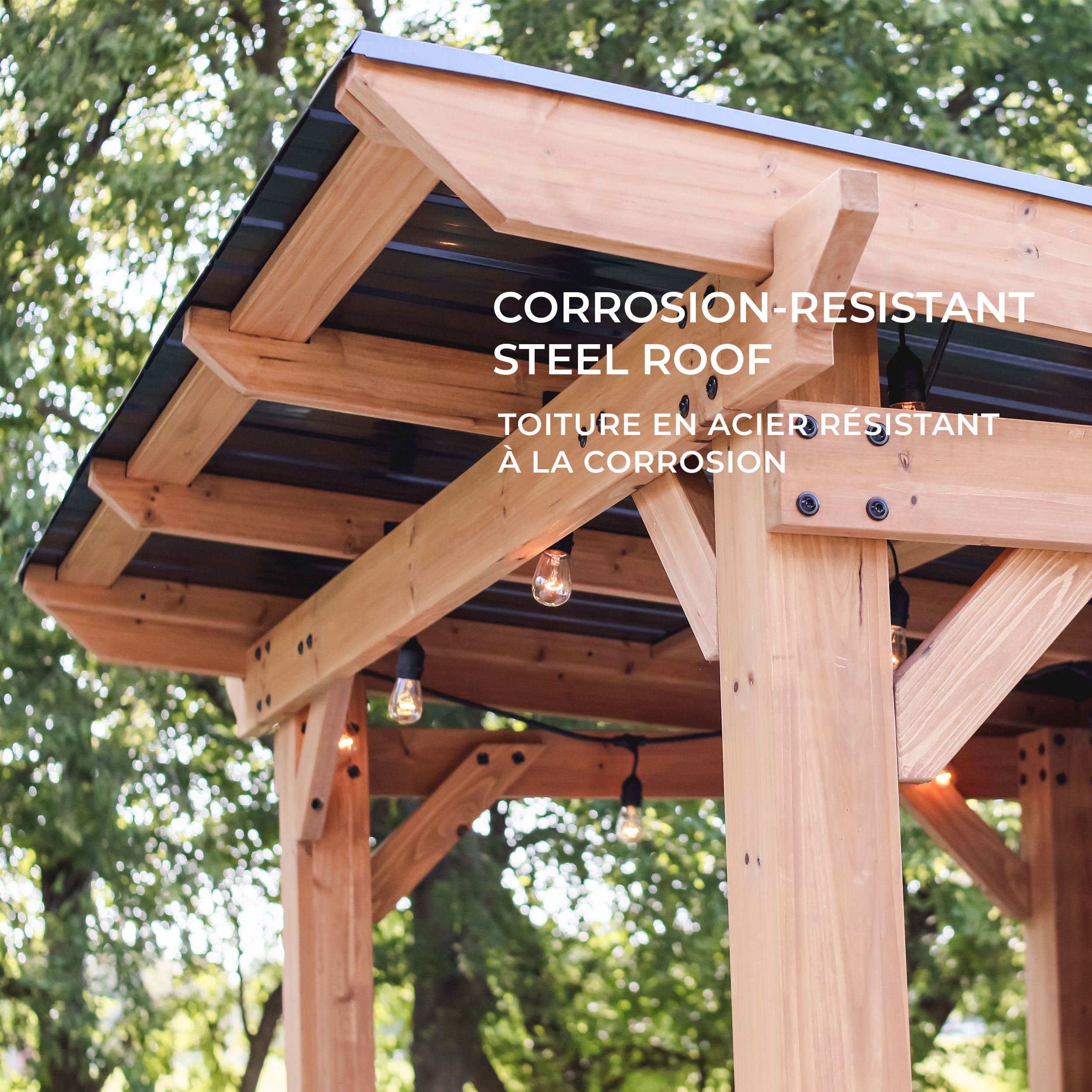 Cedar Springs Outdoor Bar Corrosion Resistant Steel Roof