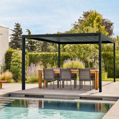 Pergola à persiennes en acier Sarasota de 4.9m x 3m (16x10)