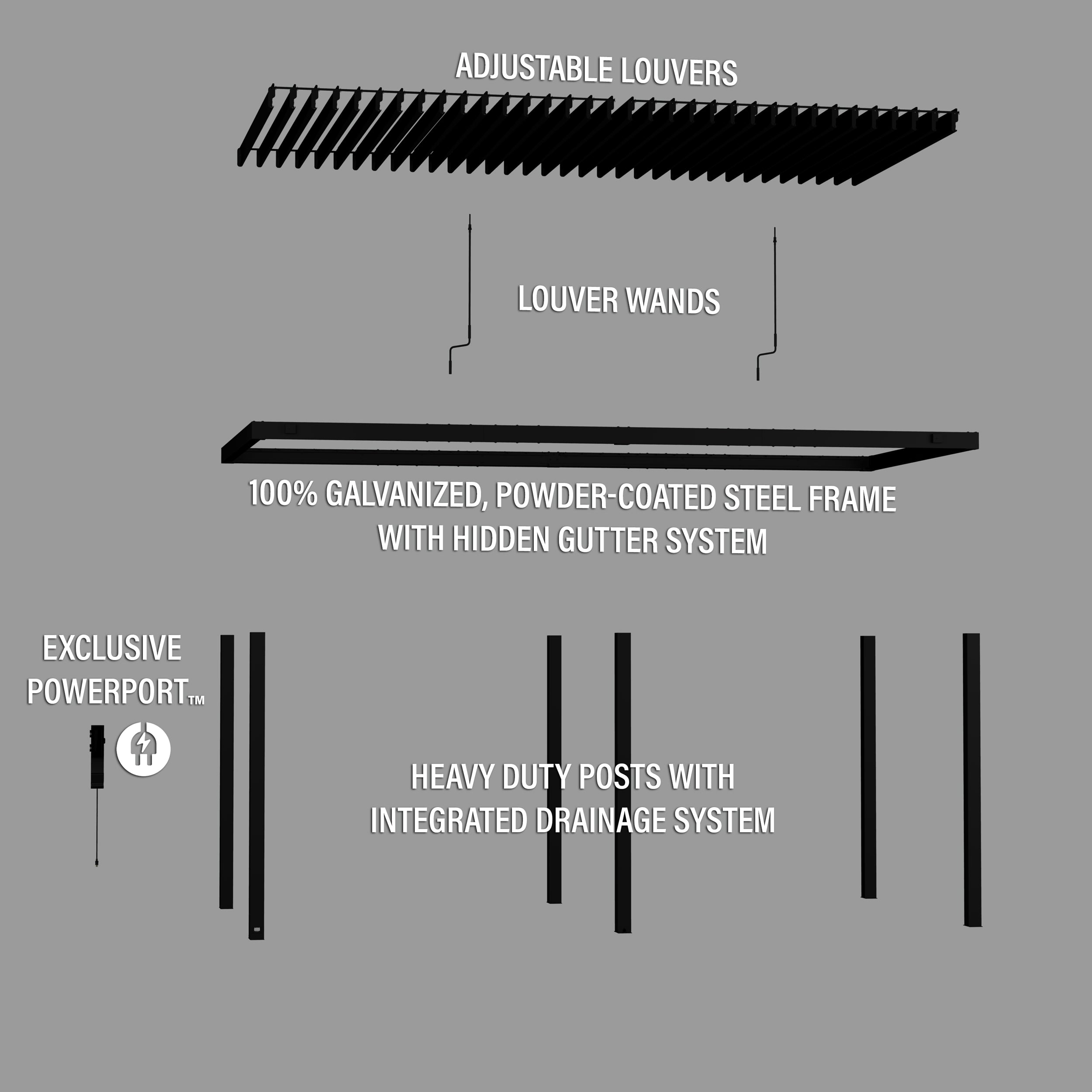 6.1m x 3m Sarasota English Exploded View