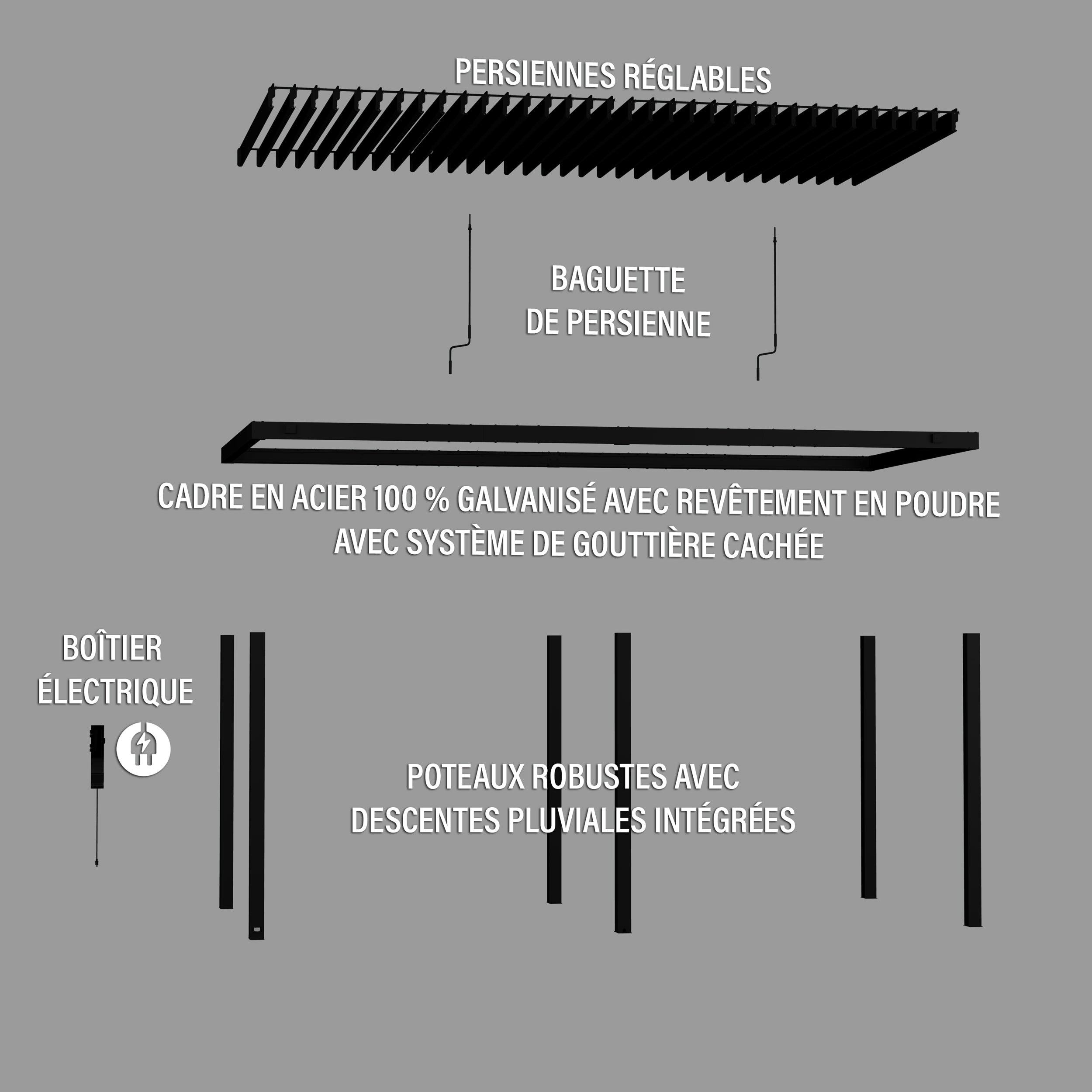 6.1m x 3m Sarasota French Exploded View