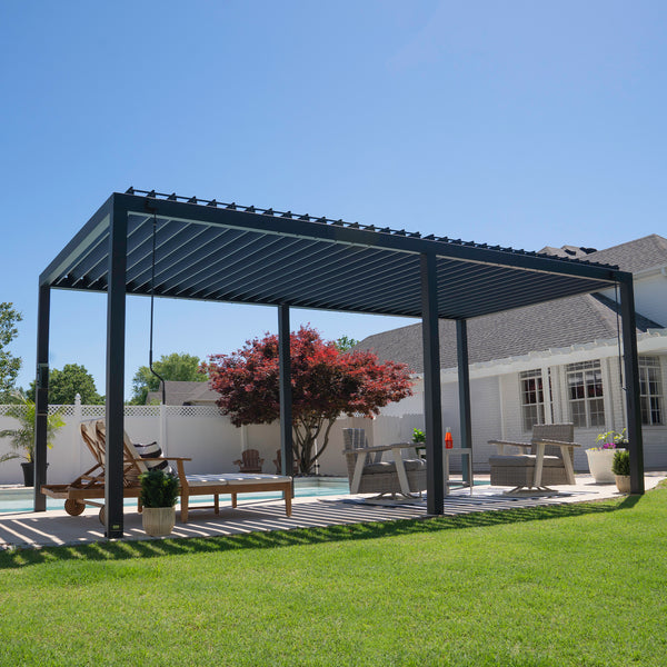 Pergola à persiennes en acier Sarasota de 6m x 3m (20x10)