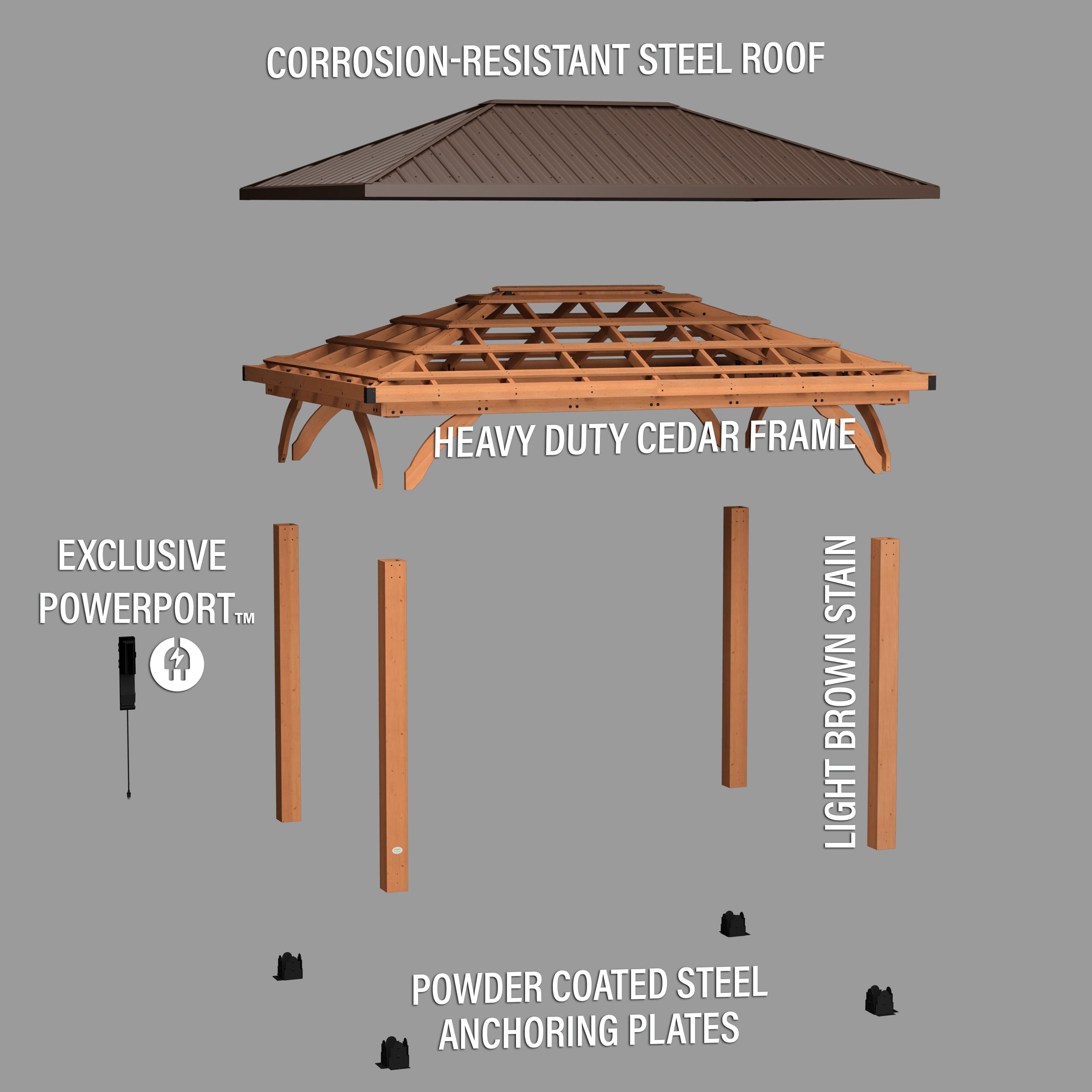 4.3m x 3m Barrington English Exploded View