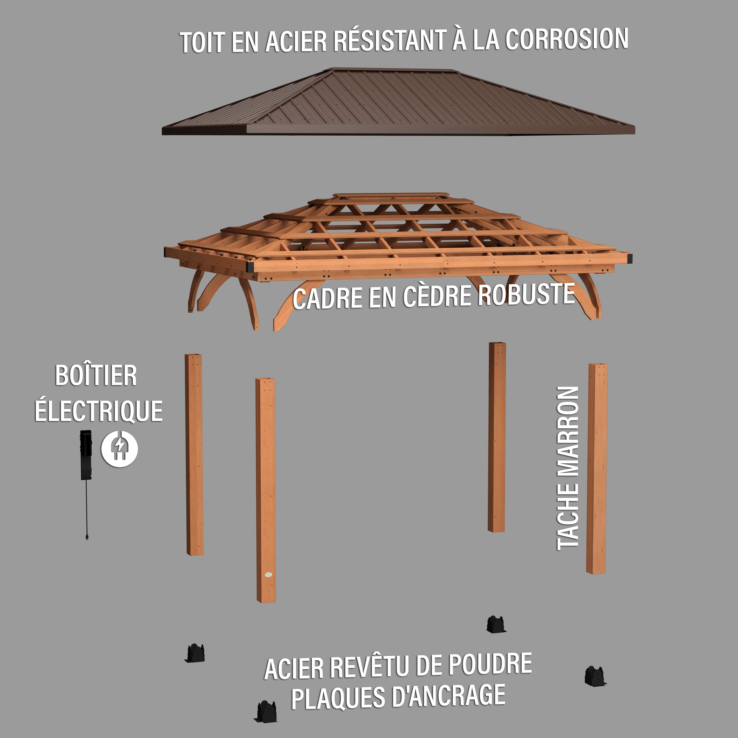 4.3m x 3m Barrington French Exploded View