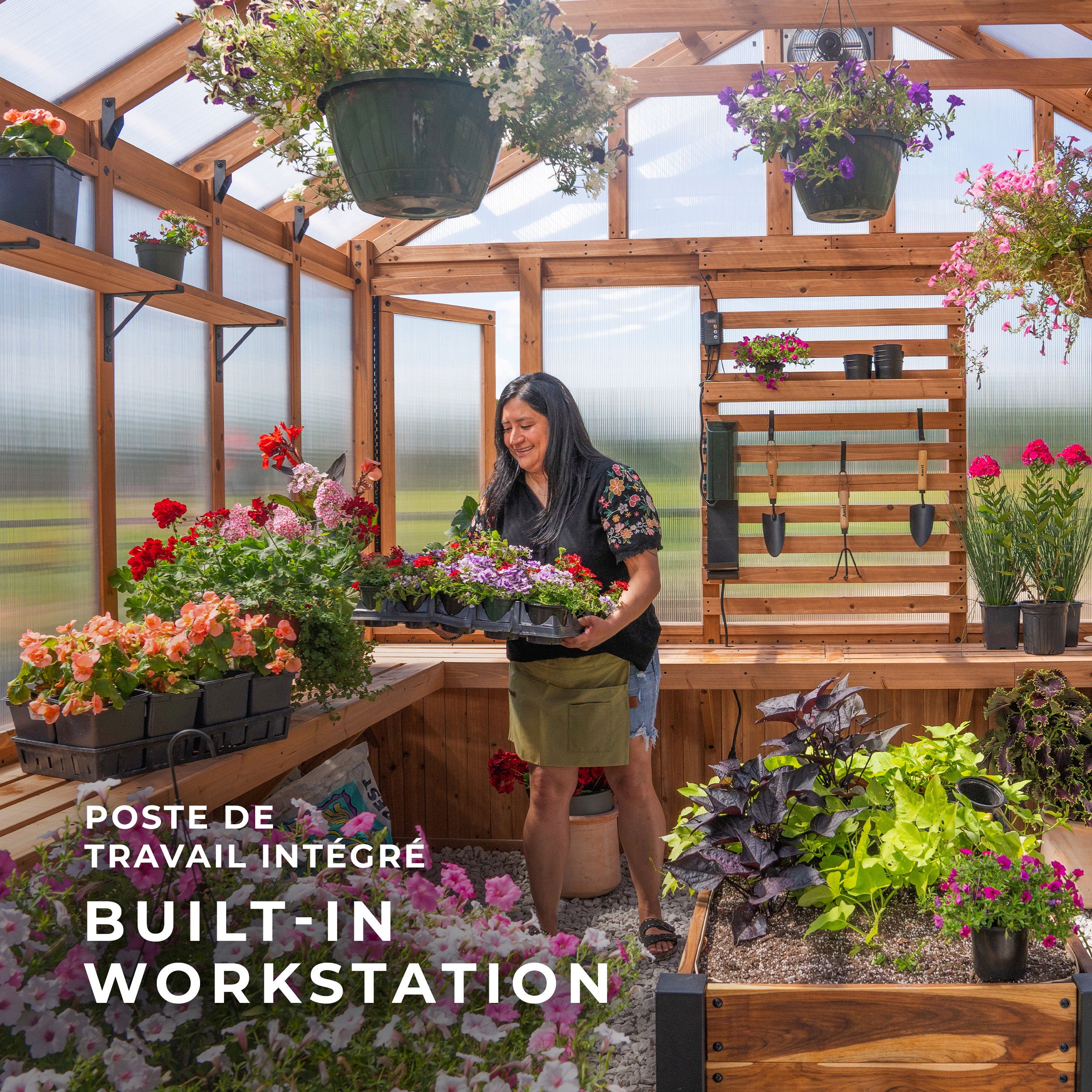 4m x 3.4m Bellerose Greenhouse Workstation