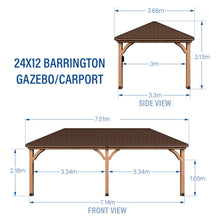 Load image into Gallery viewer, 7.3m x 3.7m Barrington Metric Dimensions
