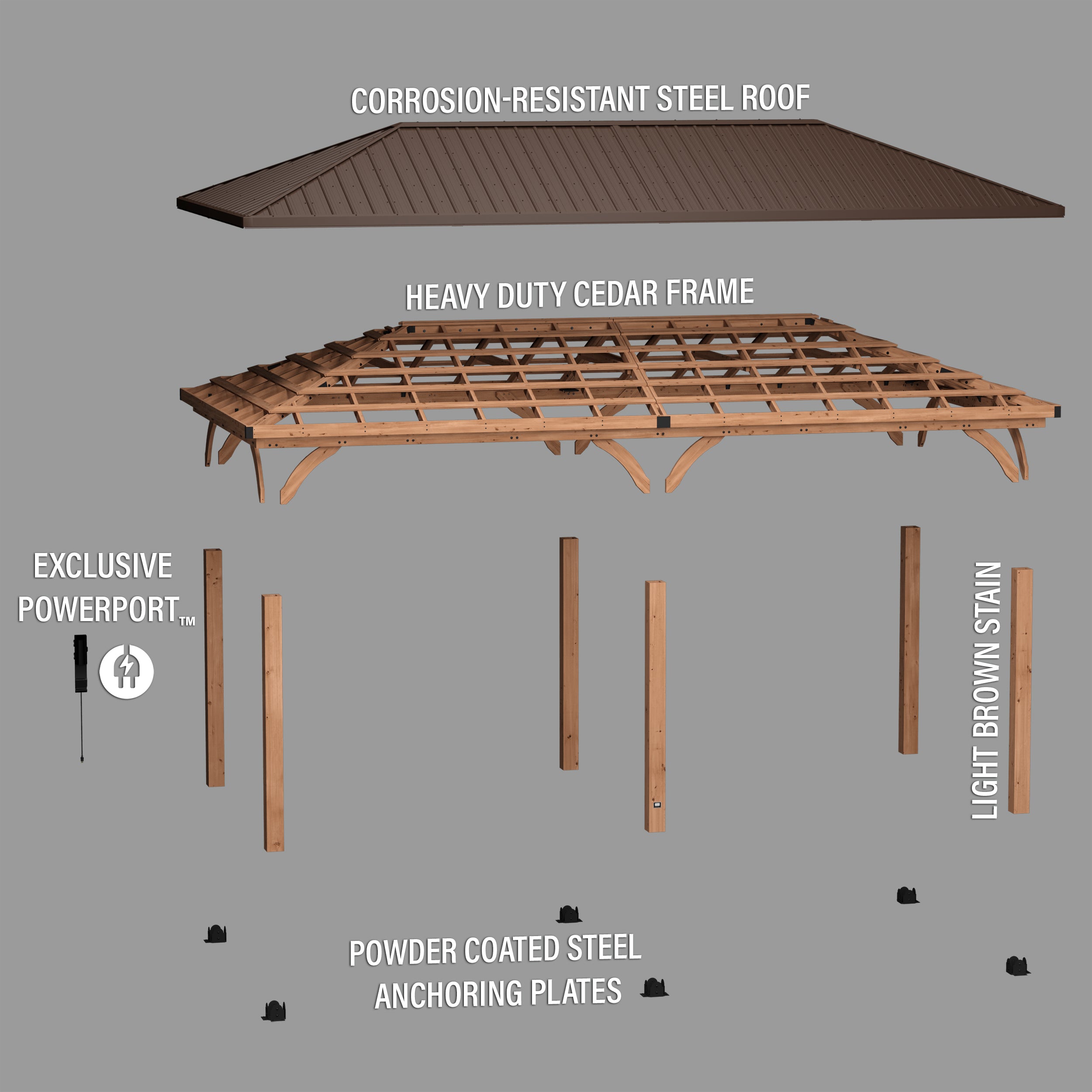 7.3m x 3.7m Barrington English Exploded View