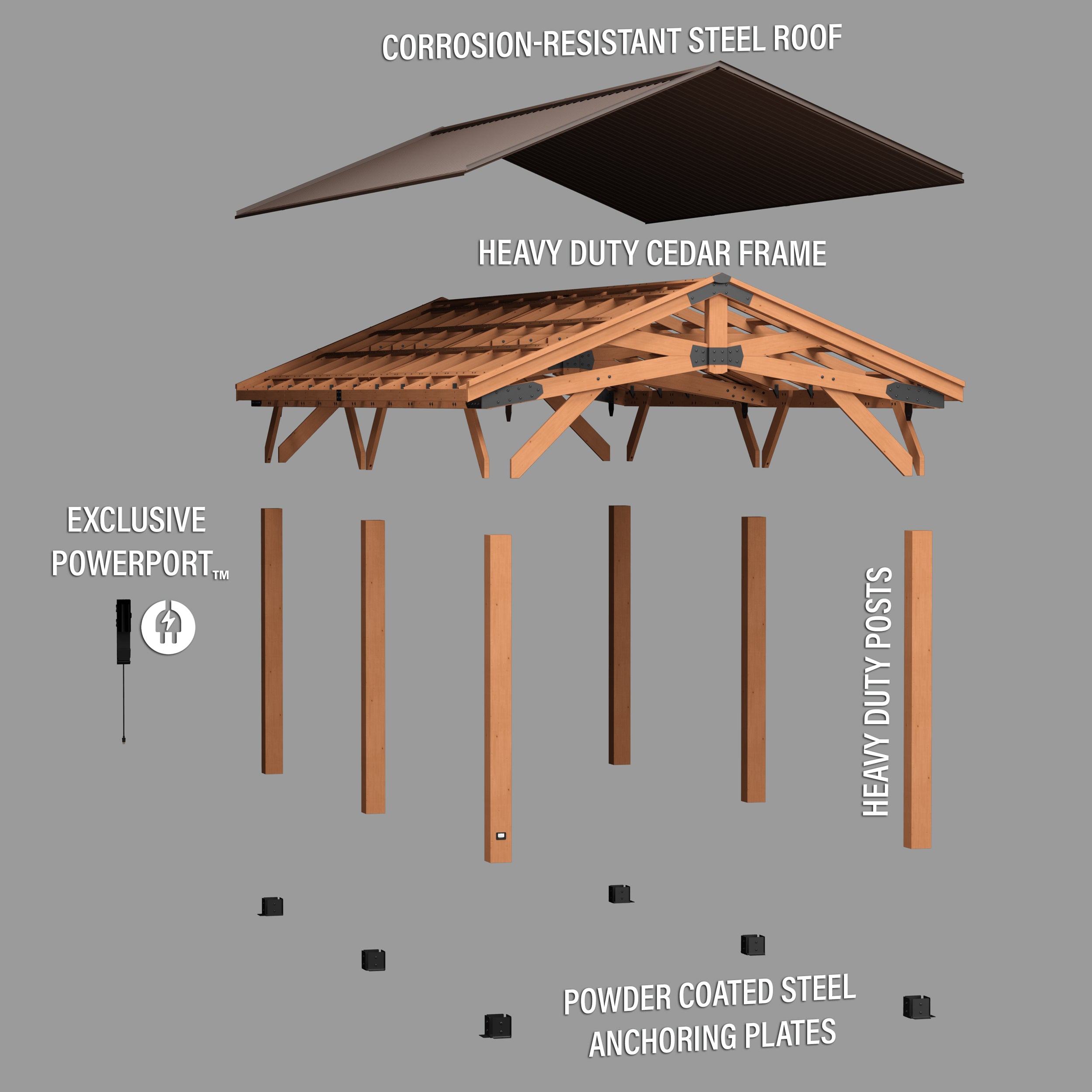 7.3m x 3.7m Norwood English Exploded View