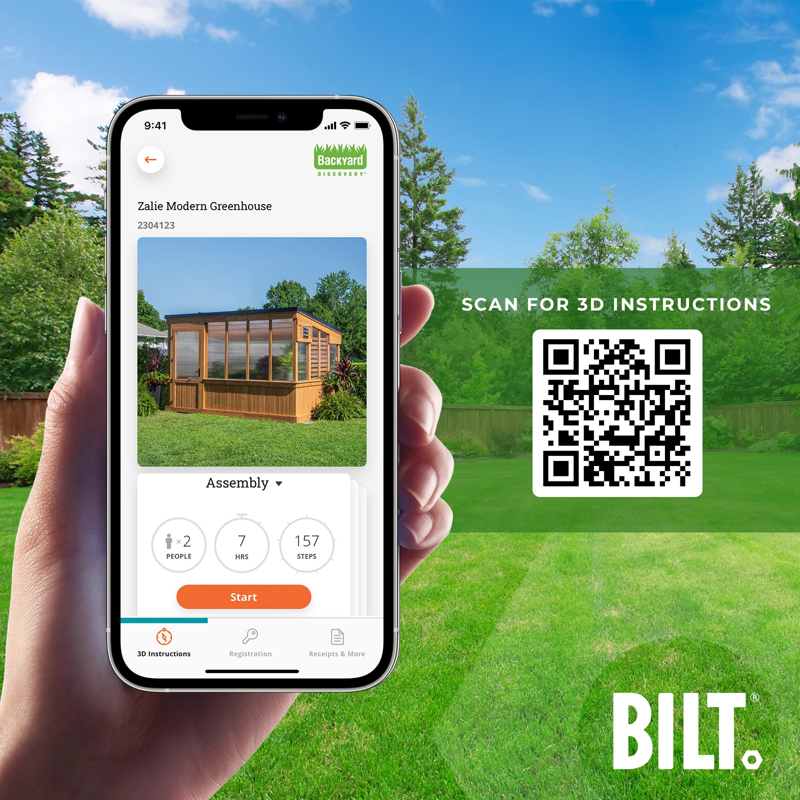 3.7m X 2.1m Zalie Greenhouse bilt app - easy assembly