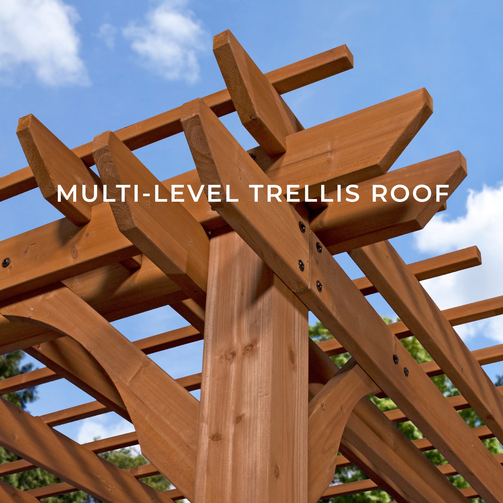 12x10 Cedar Pergola Multi level trellis