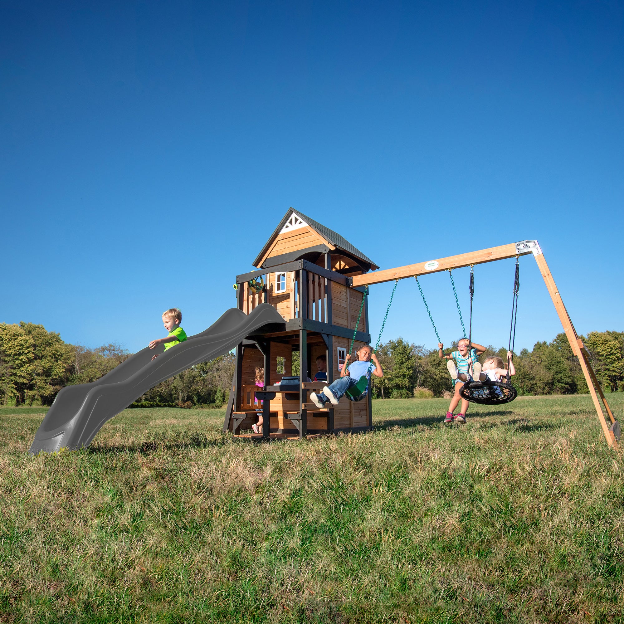 Canyon Creek Gray Slide Swings