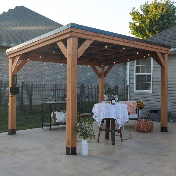 3.6m x 2.9m Arcadia pente toit Gazebo (12ft x 9.5ft)