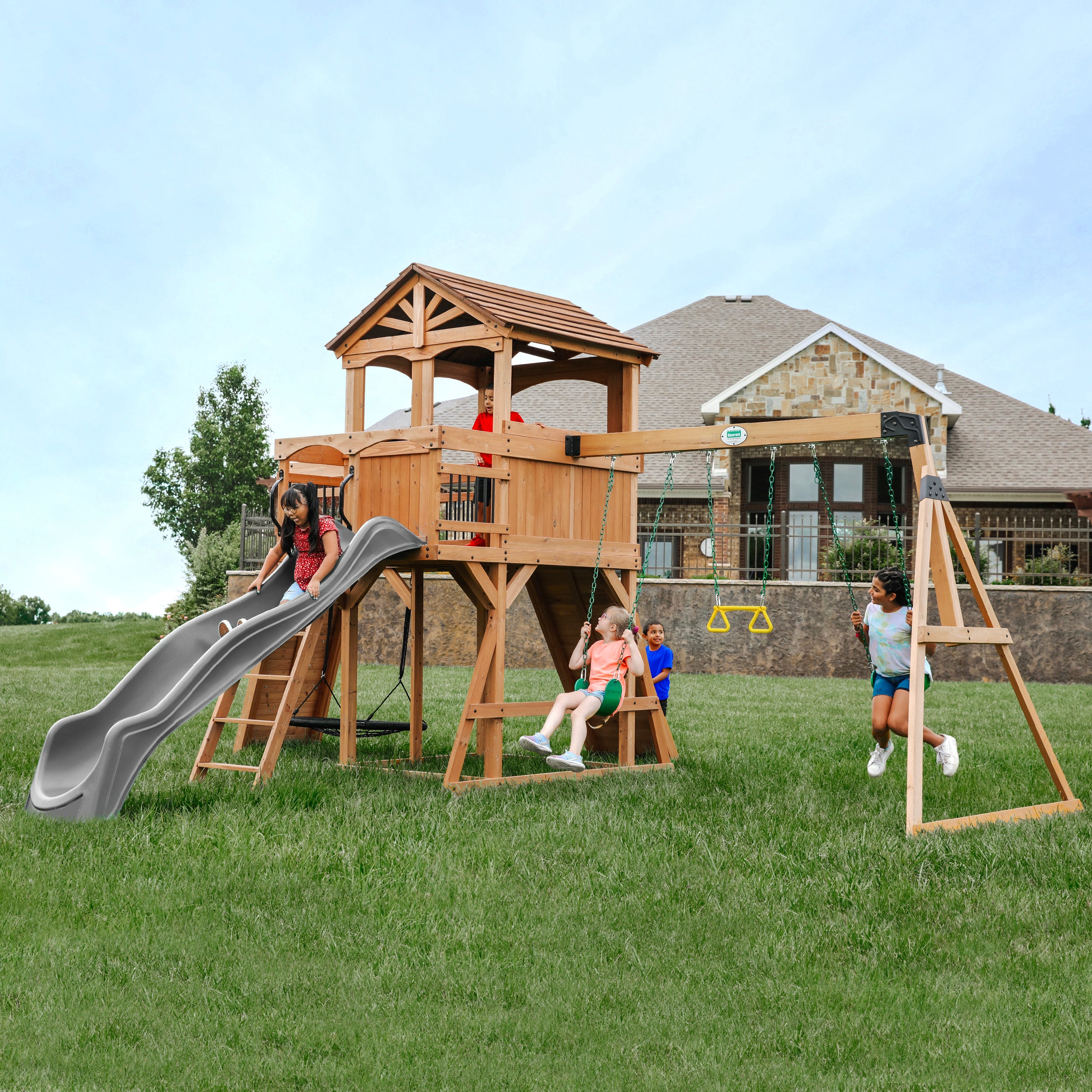 Sterling Point Swing Set Gray Slide