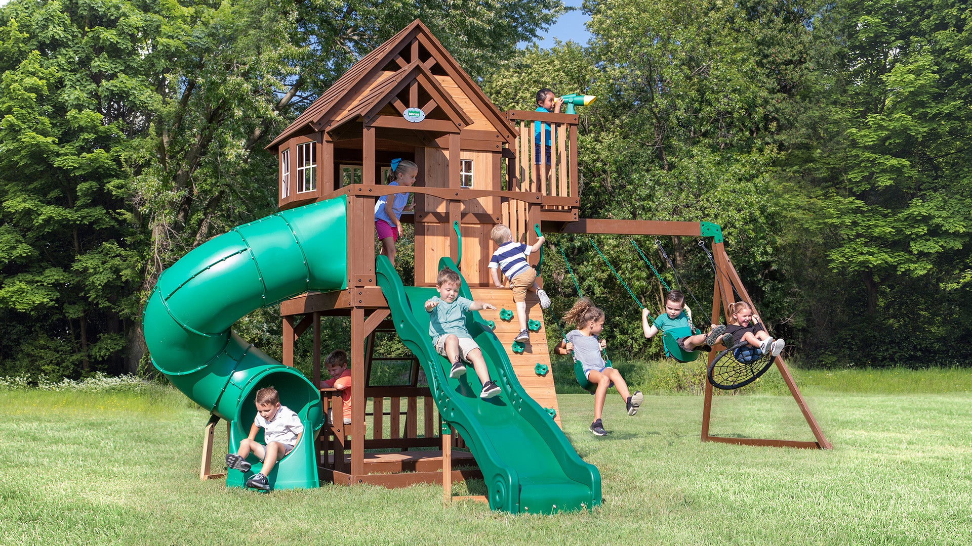 outdoor swing set and slide