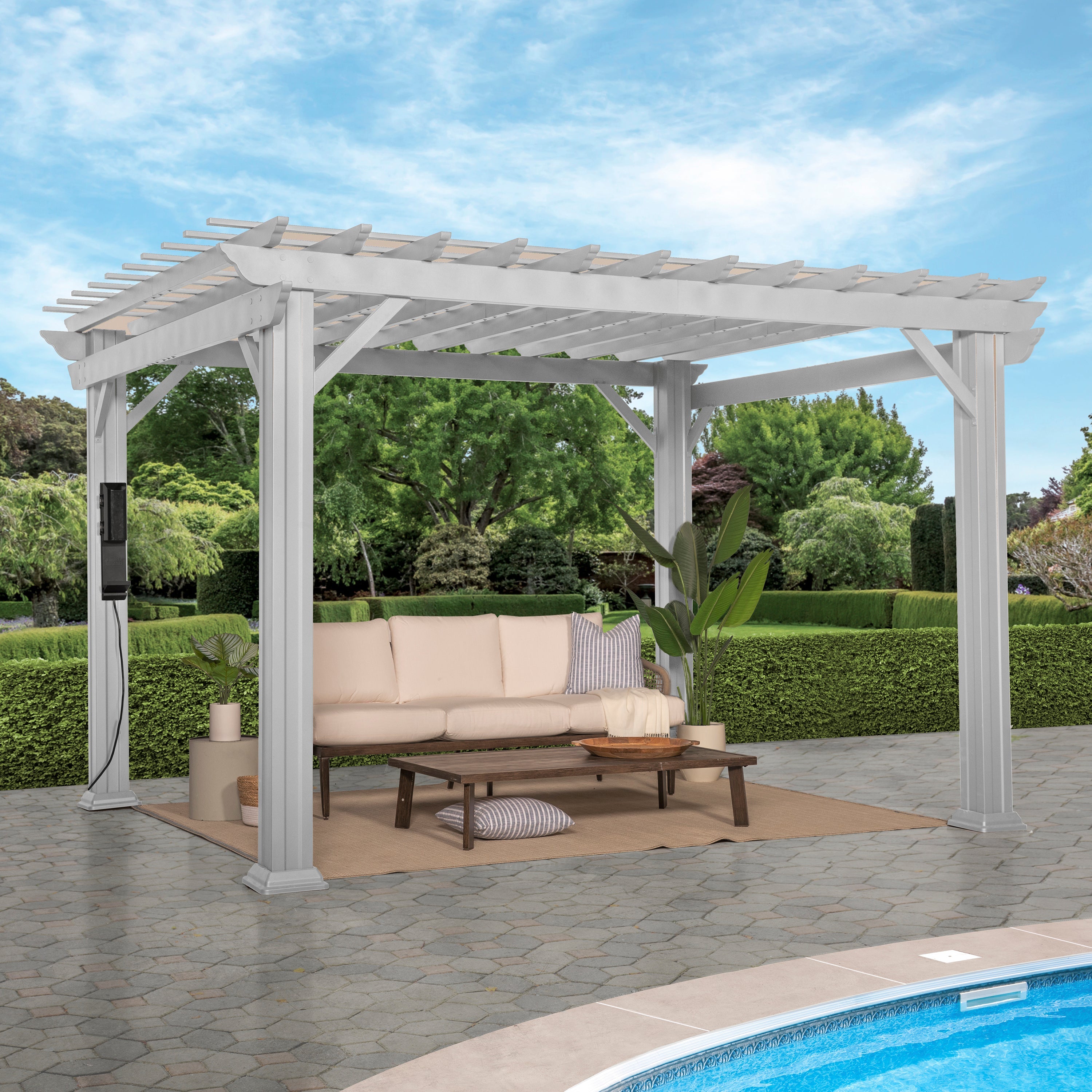 12x10 Hawthorne Traditional Steel Pergola #main