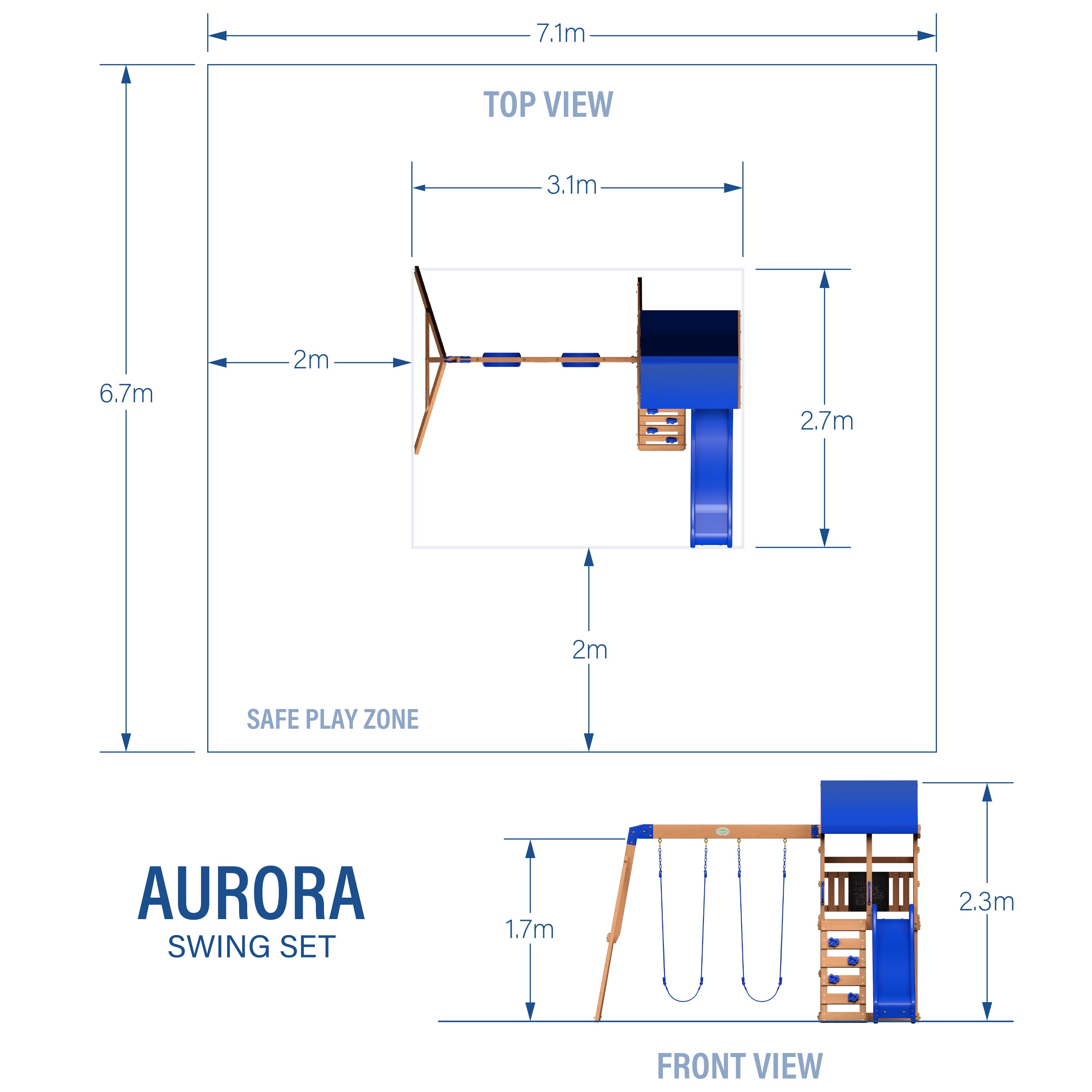 Aurora Swing Set Diagram Metric