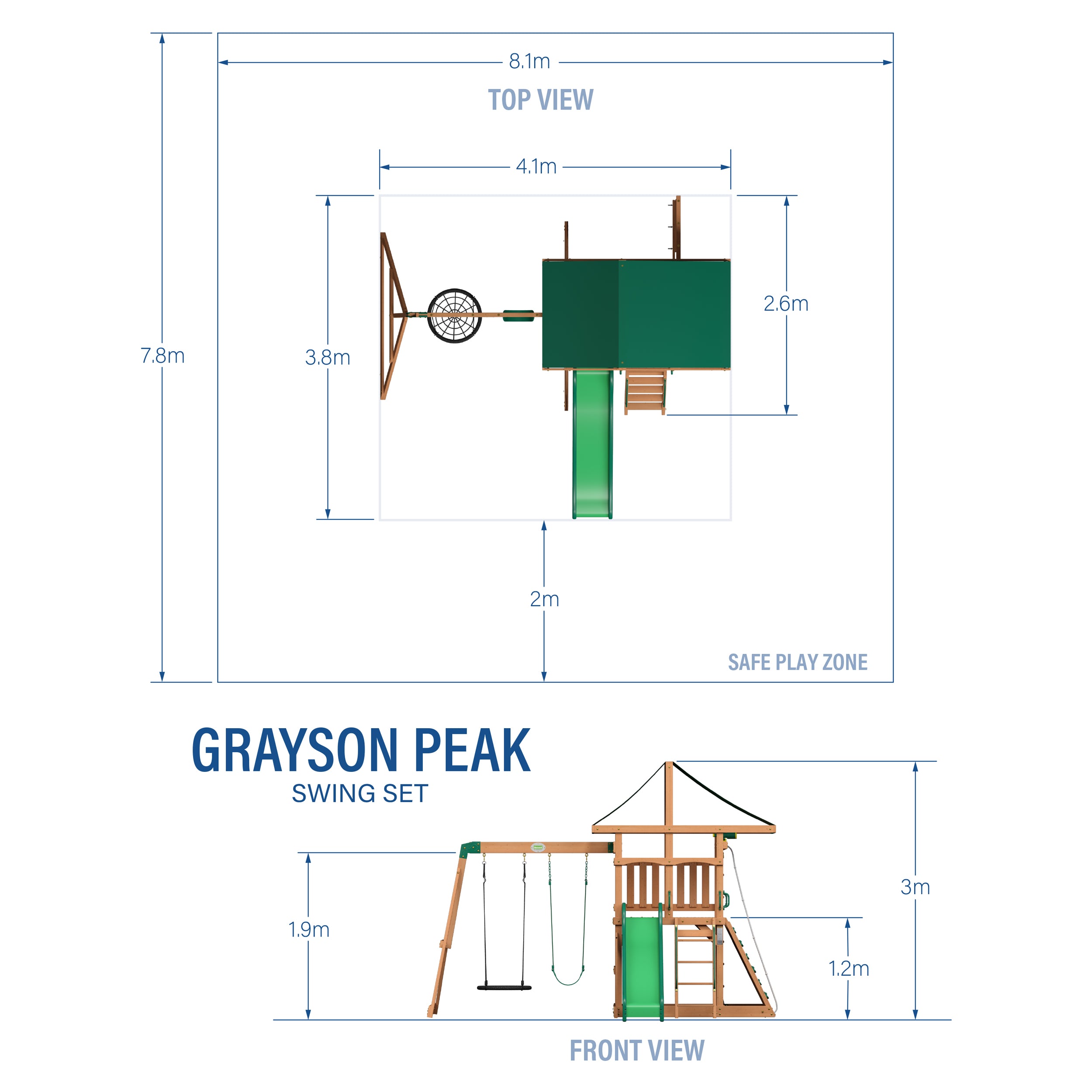 Grayson Peak Swing Set Metric