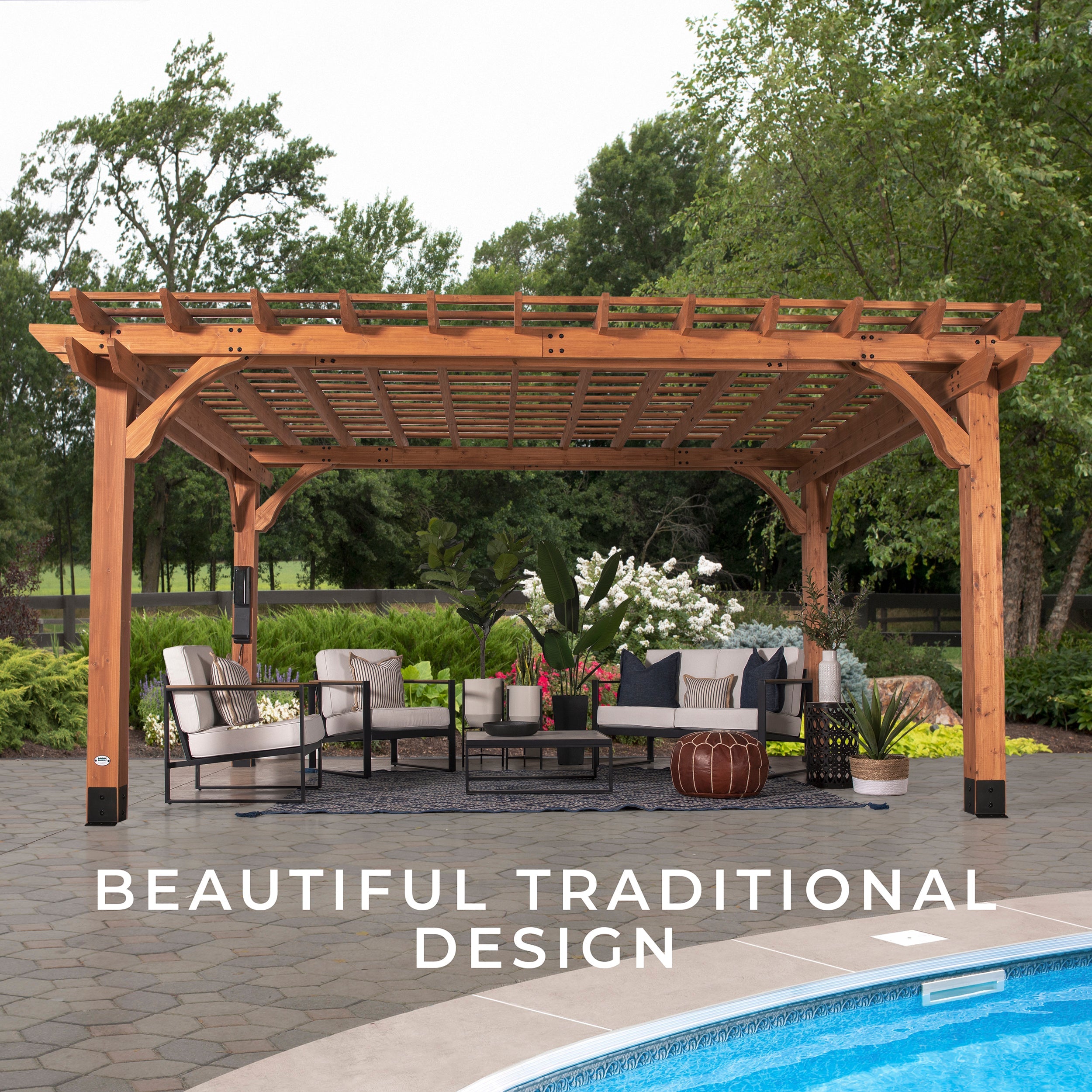 4.9m x 3.6m Beaumont Pergola (16ft x 12ft)