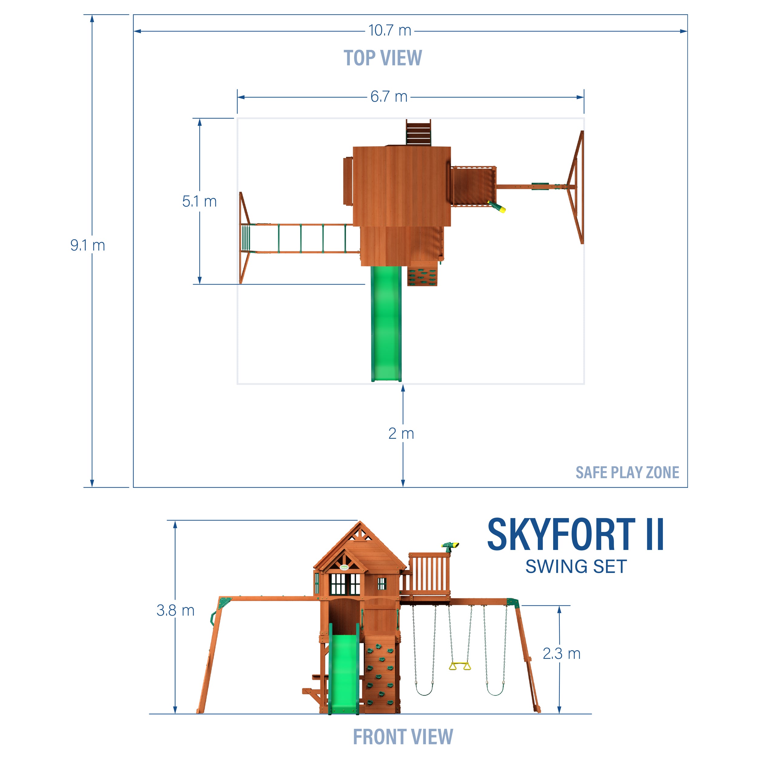 Skyfort II Swing Set Metric